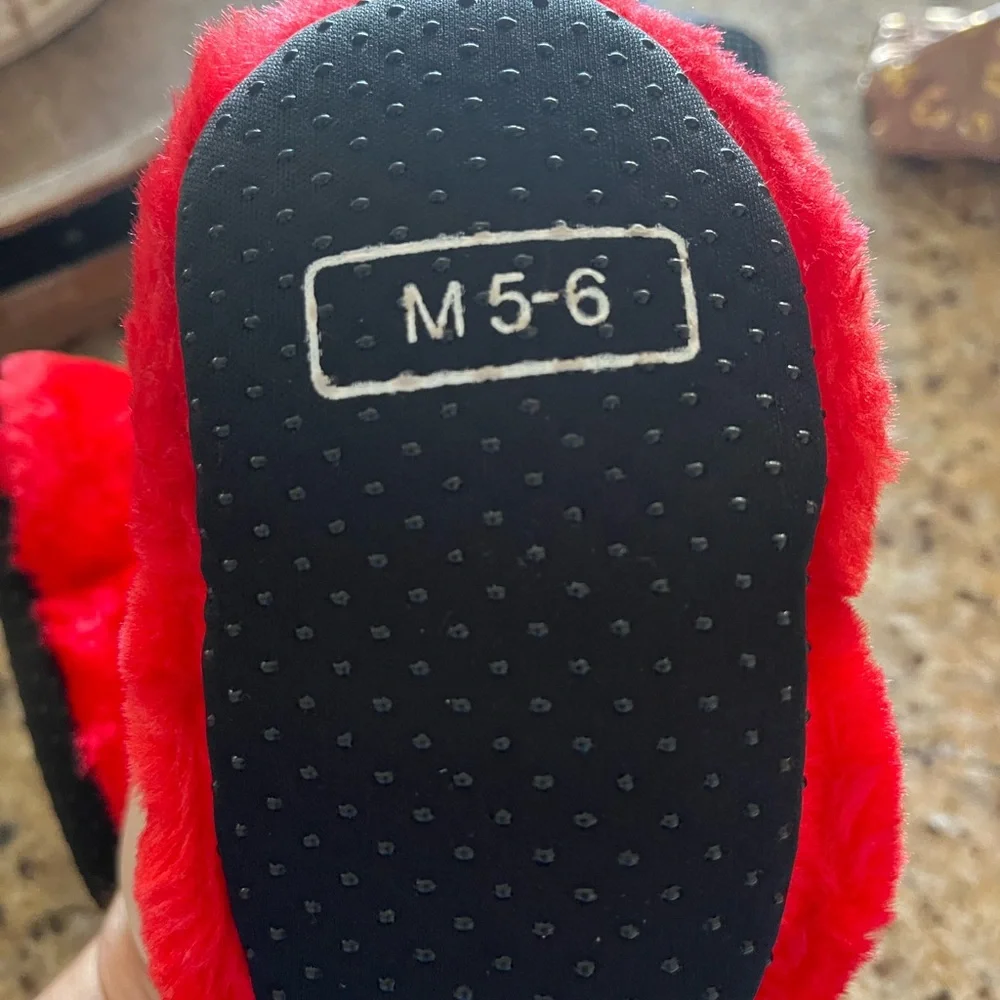 Sesame Street Red and Orange Elmo Kids Slippers